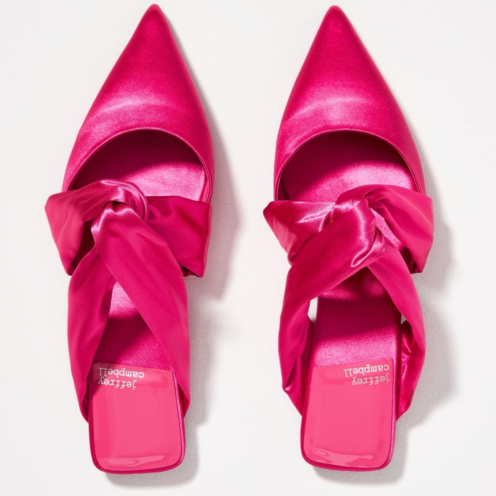 Jeffrey Campbell Tied Down Mule Fuchsia Satin